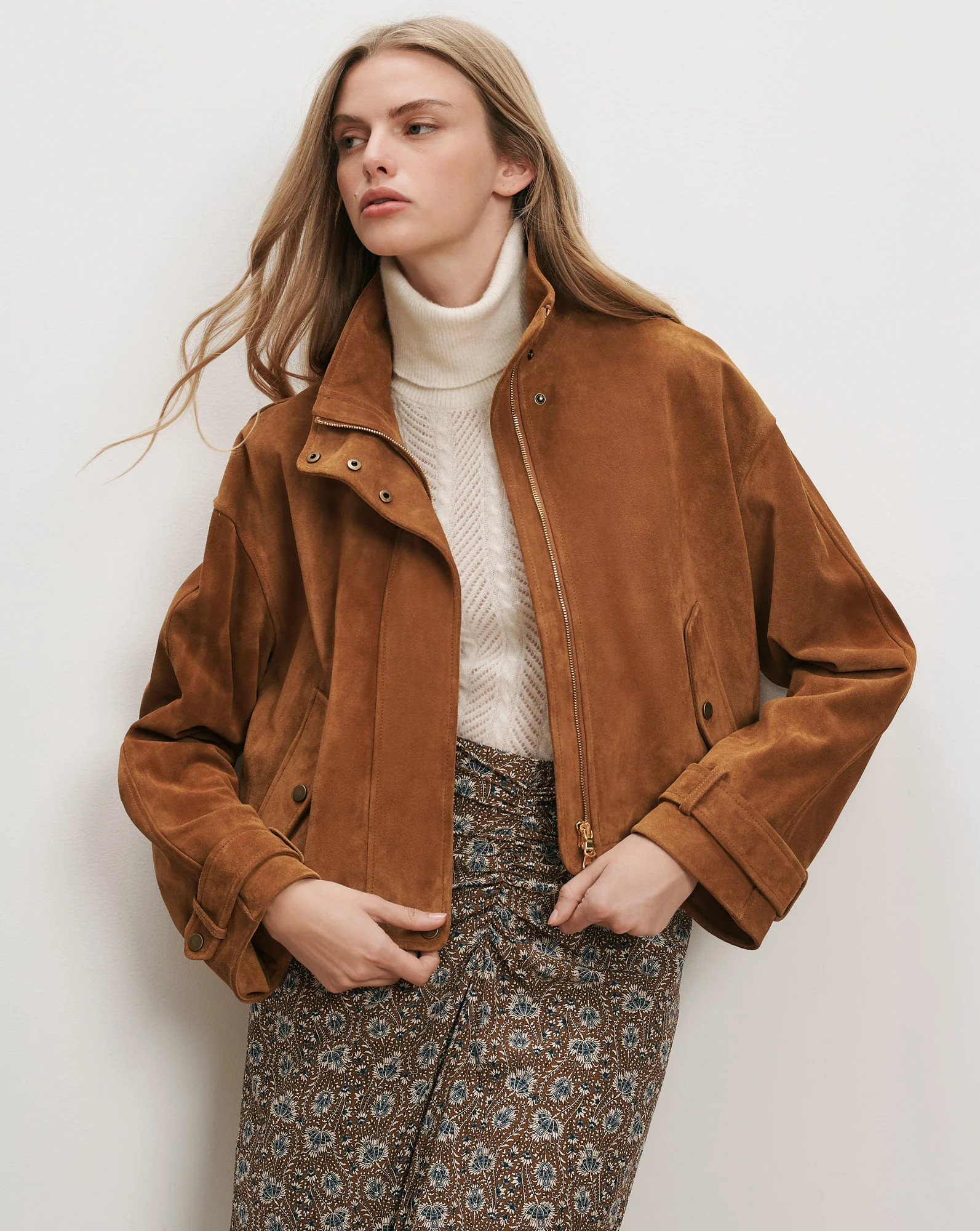 Veronica Beard Bateman Suede Jacket Acorn | Veronica Beard