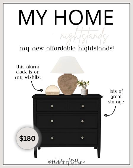 My affordable nightstands! Nightstand decor ideas, black nightstands! I just got these and cannot wait to style them! #nightstands 

#LTKSaleAlert #LTKHome