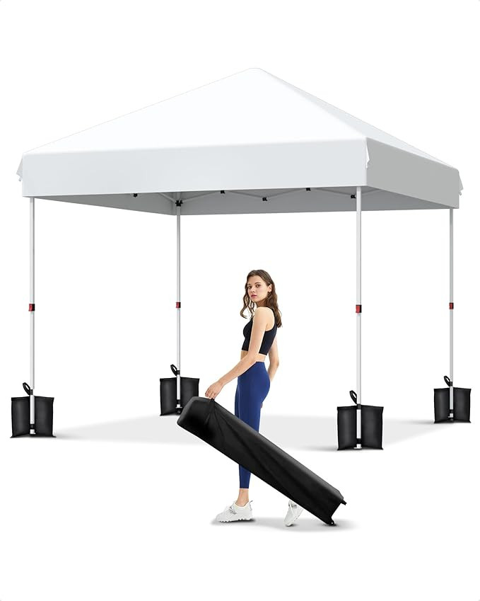 Garvee 10x10 Pop Up Canopy, Beach Ten with One Push Setup, Reinforced Frame, Outdoor Easy Up Cano... | Amazon (US)