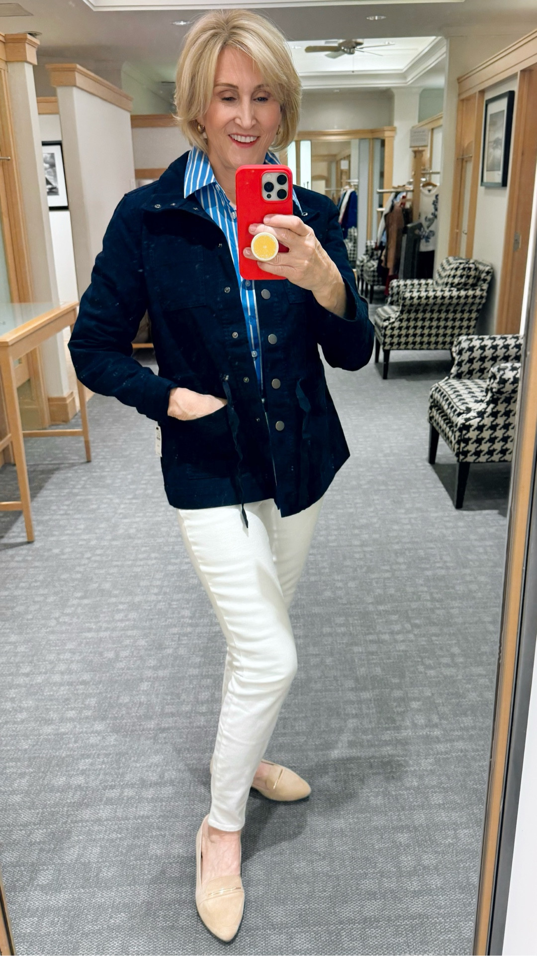 This outfit is giving effortless, everyday chic ⚓️

I layered a sailor stripe collared shirt from Talbots under a utility jacket for that easy, slightly structured feel, paired it with white jeggings (because comfort is key), and finished it off with classic ballet flats.

It’s one of those looks that just works — a little polished, a little relaxed, and perfect for real life days when you still want to feel put together ✨


#LTKSeasonal #LTKootd #LTKOver40