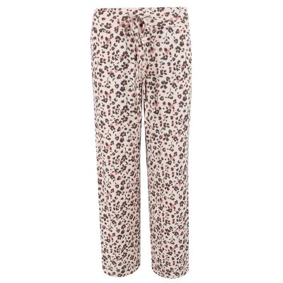PJ Couture Women's Ribbed Patterned Open Bottom Lounge Pants, Small, Light Pink | Target