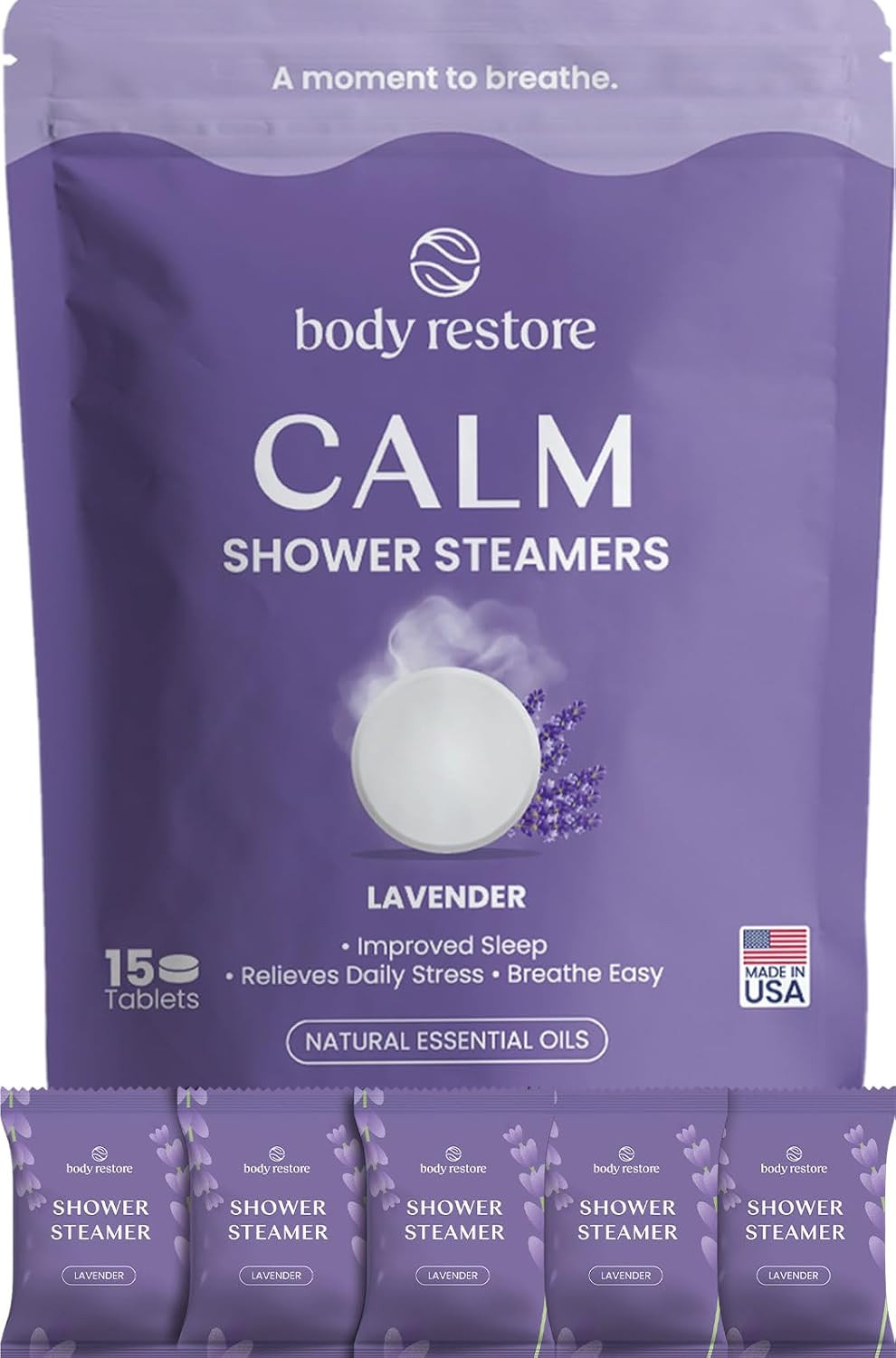 BodyRestore Shower Steamers Aromatherapy, Self Care Gifts, Calm 15 Pack | Amazon (US)