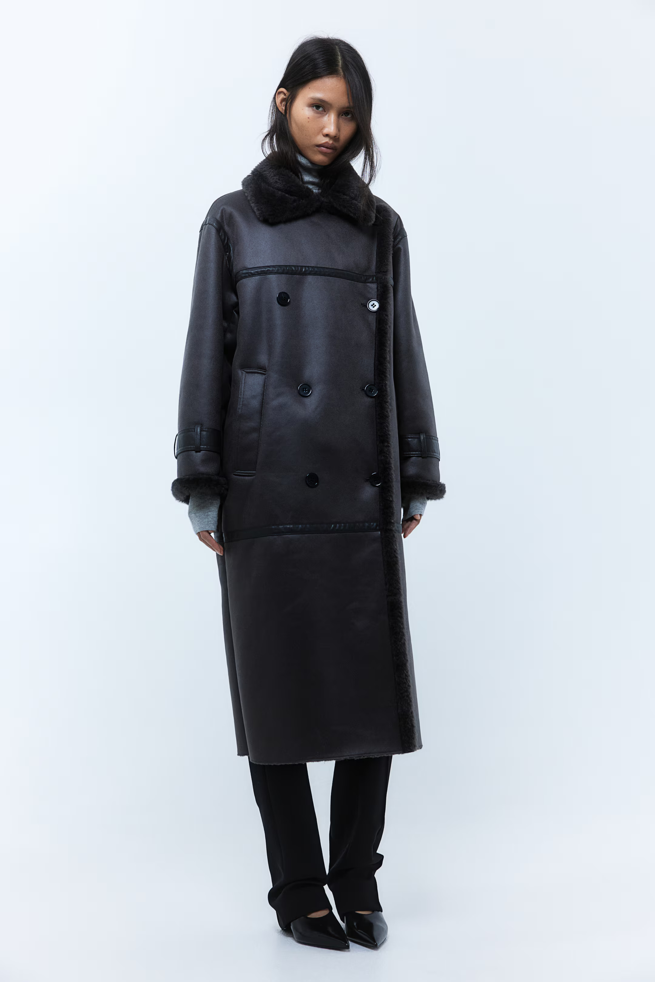 Oversized coat - Black - Ladies | H&M GB | H&M (UK, MY, IN, SG, PH, TW, HK)