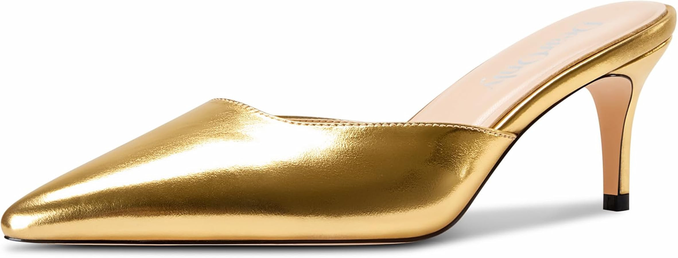 DearOnly Womens Pointed Toe Kitten Heel Mules Slip-on Stiletto Mid Heel Sandals Prom Dress Shoes ... | Amazon (US)