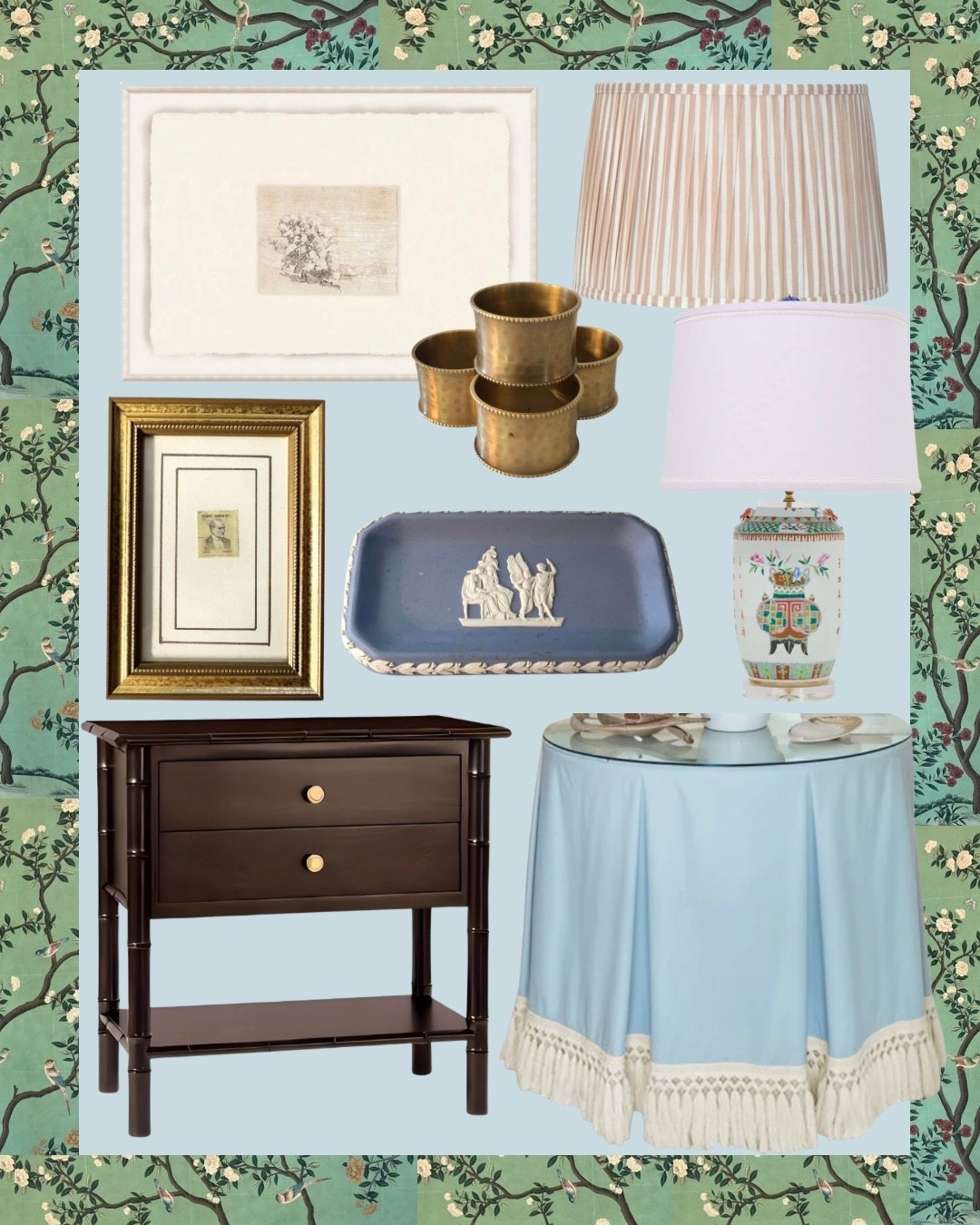 Love this 30 dollar lampshade!

Skirted table, lighting, artwork, napkin rings 

#LTKHome