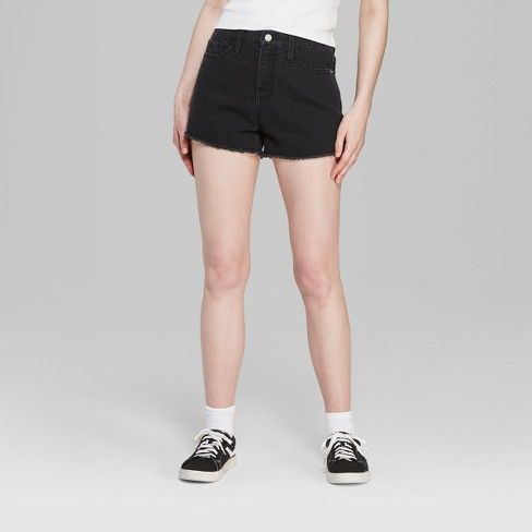 Women's High-Rise CutOff Jean Shorts - Wild Fable™ Black | Target