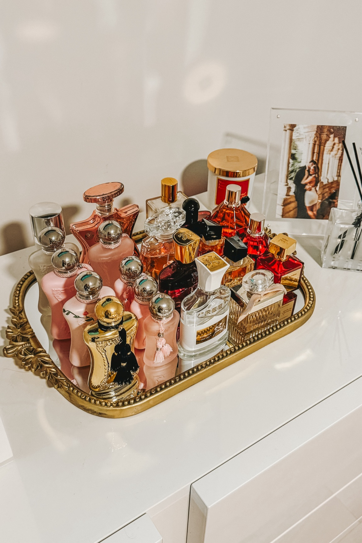 My new perfume display for my dresser 🫶🏼 if you’re a fragrance girl this is a must. I got it in the size large. Also would be cute for skincare + jewelry. 

#LTKBeauty #LTKHome #LTKFindsUnder100