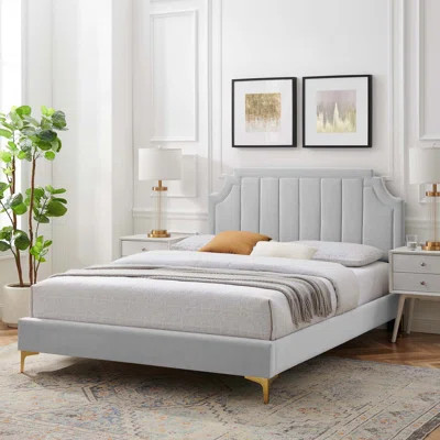 Sienna Performance Velvet Platform Bed | Wayfair North America