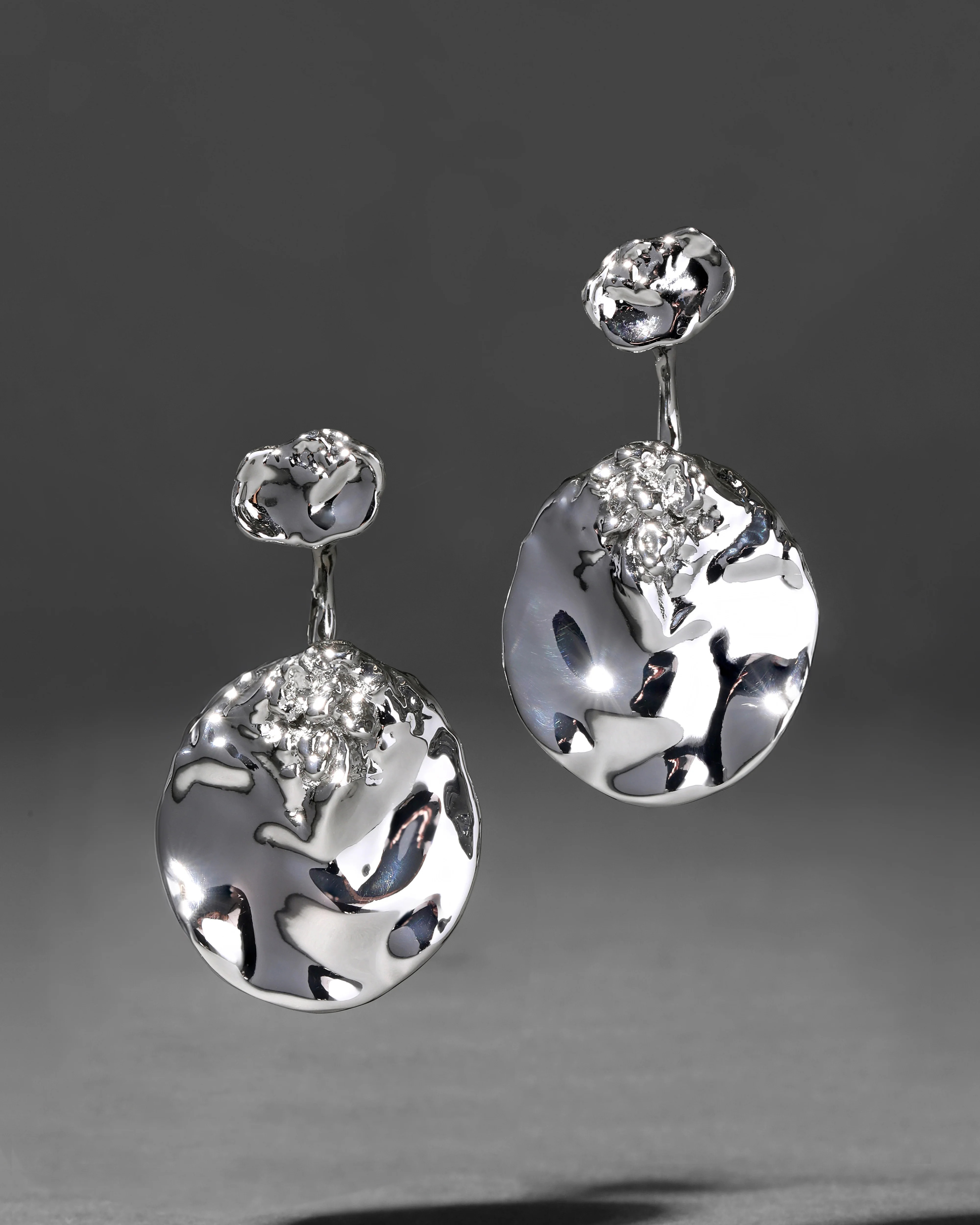 Brut Silver Coin Front Back Earrings | Alexis Bittar | Alexis Bittar