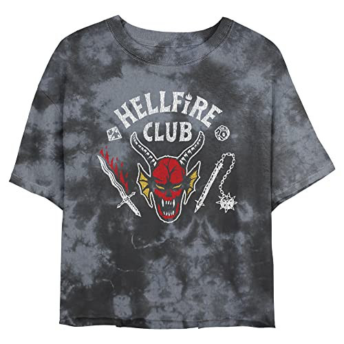Netflix Womens Stranger Things Hellfire Cut Fast Fashion Short Sleeve Tee T-Shirt, Black Charcoal, X-Large US | Amazon (US)