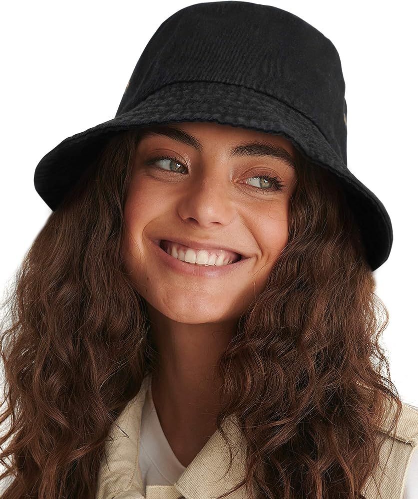 FURTALK Bucket Hats for Women Washed Cotton Packable Summer Beach Sun Hats Mens Womens Bucket Hat... | Amazon (US)