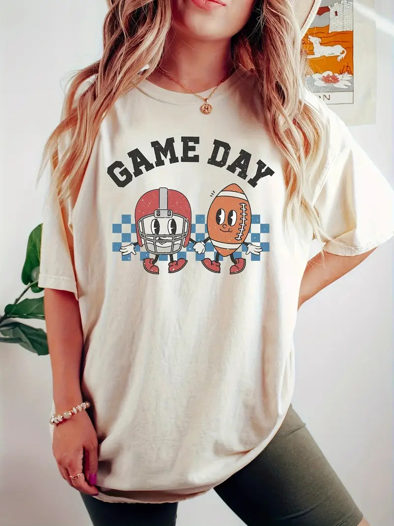 Rugby Letter Print Crew Neck T shirt Casual Short Sleeve T - Temu | Temu Affiliate Program