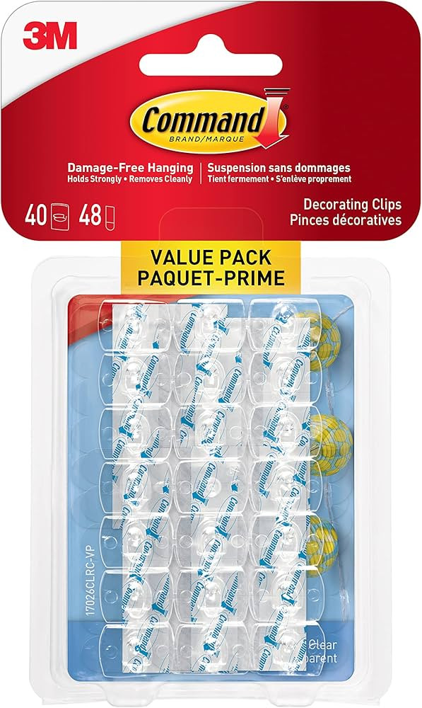 Command Decorating Clip Value Pack, Mini, Clear, 40 Clips 48 Mini Strips | Amazon (CA)