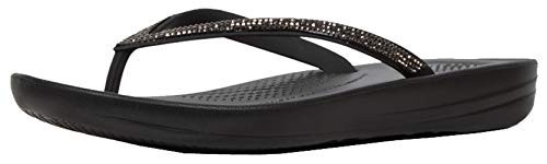 FitFlop womens Iqushion Sparkle Flip Flop, Black, 7 US | Amazon (US)
