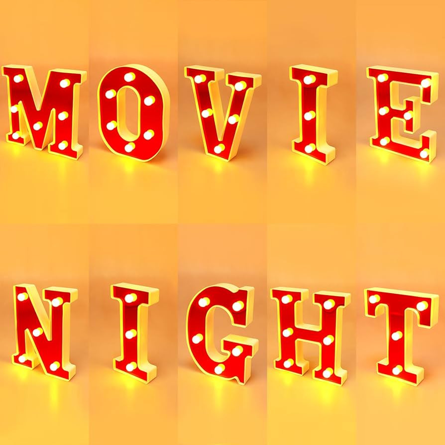 10 Pcs Movie Night Light Up Letters Sign Party Decorations Marquee Light Up Alphabet Battery Powe... | Amazon (US)