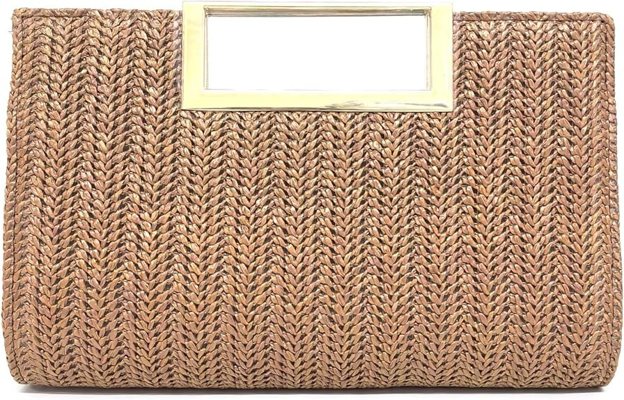Gets Straw Clutch Purses for Women Summer Top Handle Handbag Woven Ratten Crossbody Bag Wicker Cl... | Amazon (US)