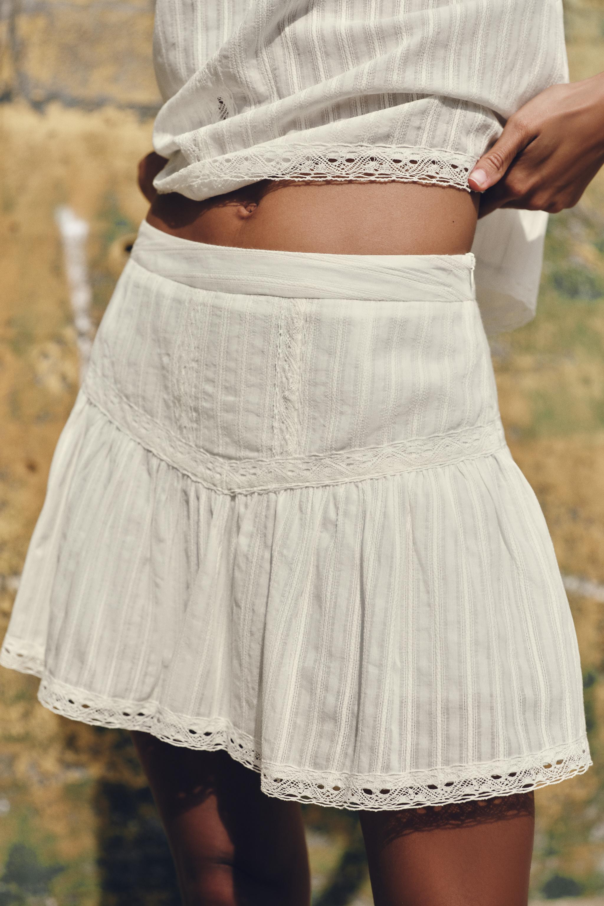 LACE TRIM SKORT | Zara UK