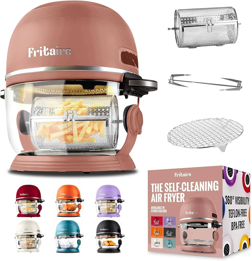 Non-Toxic Air Fryer - Glass AirFryer 5 Quart w/ 360 Visibility, Self-Cleaning, 400F Vortex Air Fr... | Amazon (US)