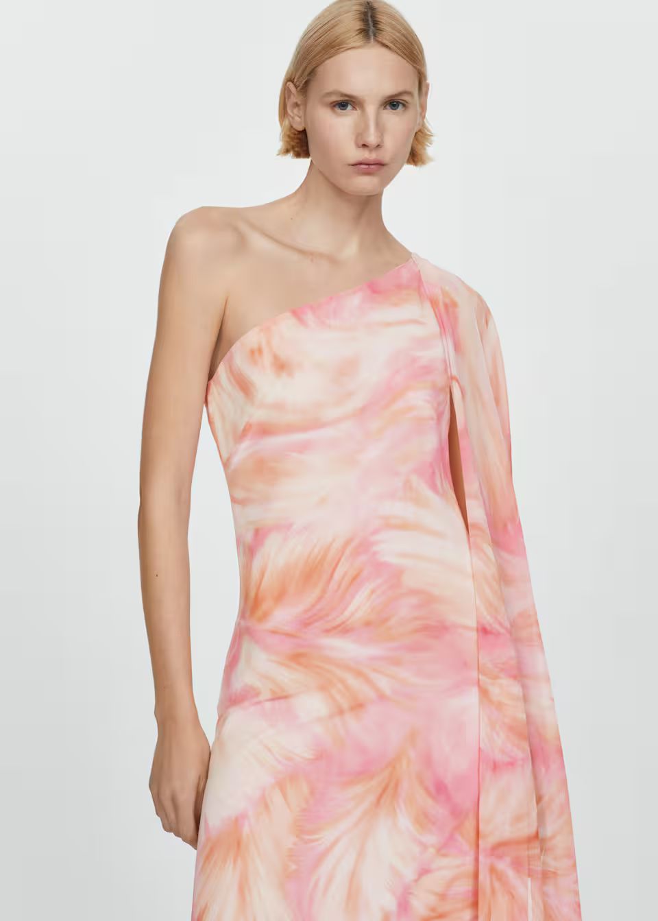 Asymmetric floral dress -  Women | Mango USA | MANGO (US)