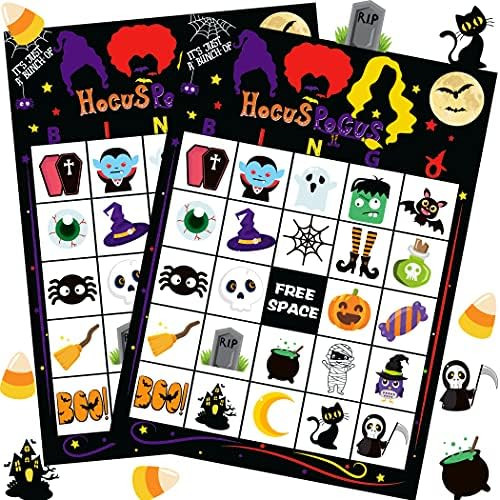 Halloween Bingo Game Hocus Pocus Bingo Halloween Activities for Kids Halloween Party Games for Kids  | Amazon (US)