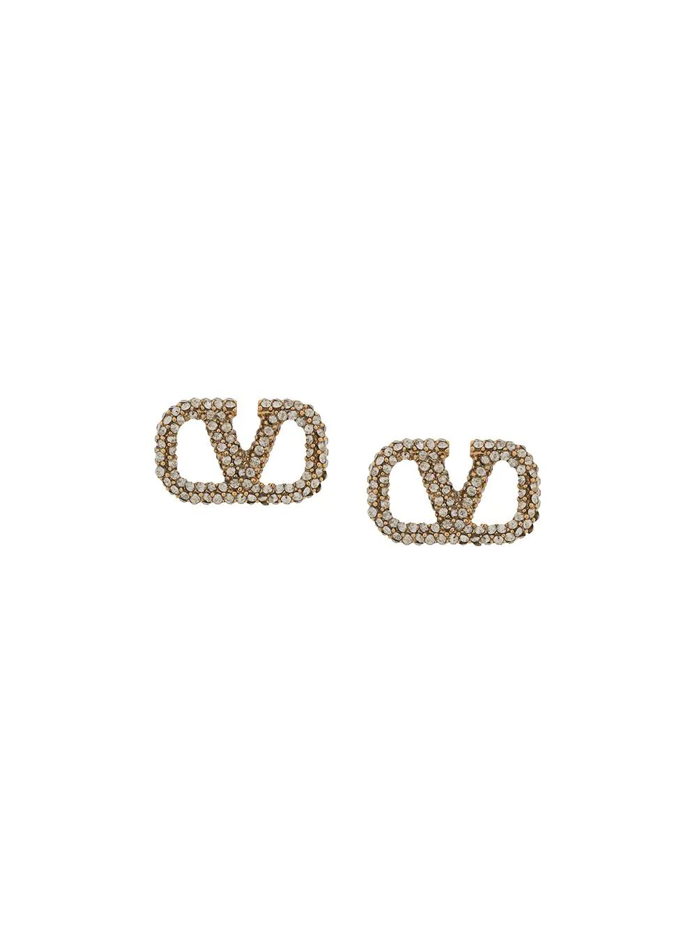 VLogo Signature crystal-embellished stud earrings | Farfetch Global
