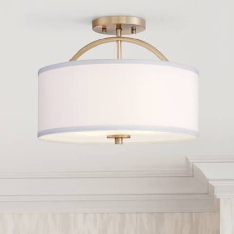 Possini Euro Halsted 15" Wide Warm Brass Ceiling Light | Lamps Plus