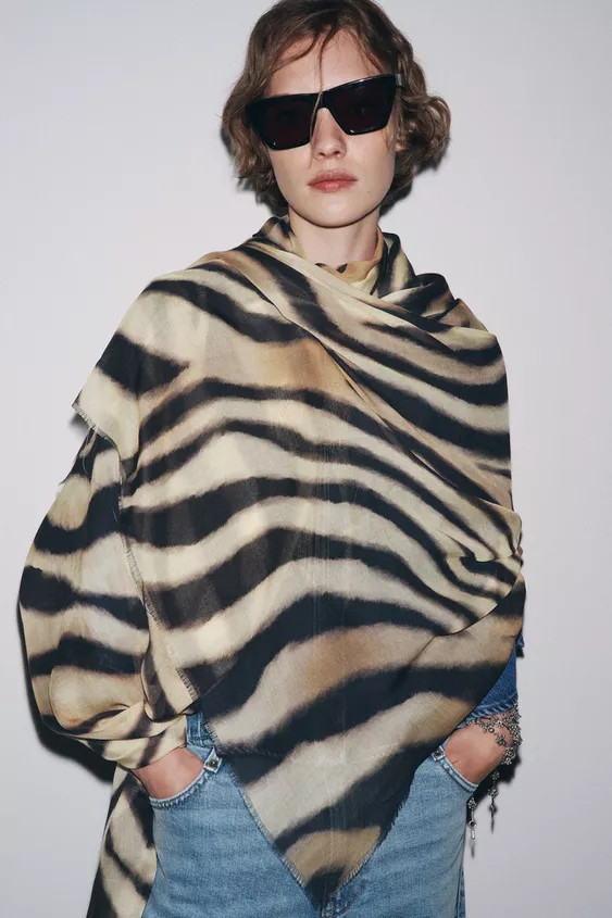 ANIMAL PRINT MODAL SCARF | Zara UK