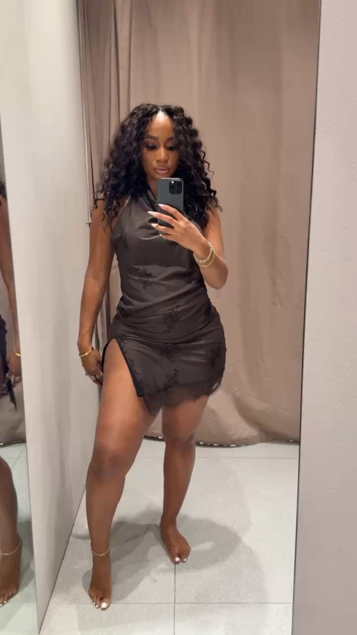 date night outfits inspo! satin halter mini with lace trim and detail throughout 

#LTKspring #LTKMidsize #LTKspringtrends