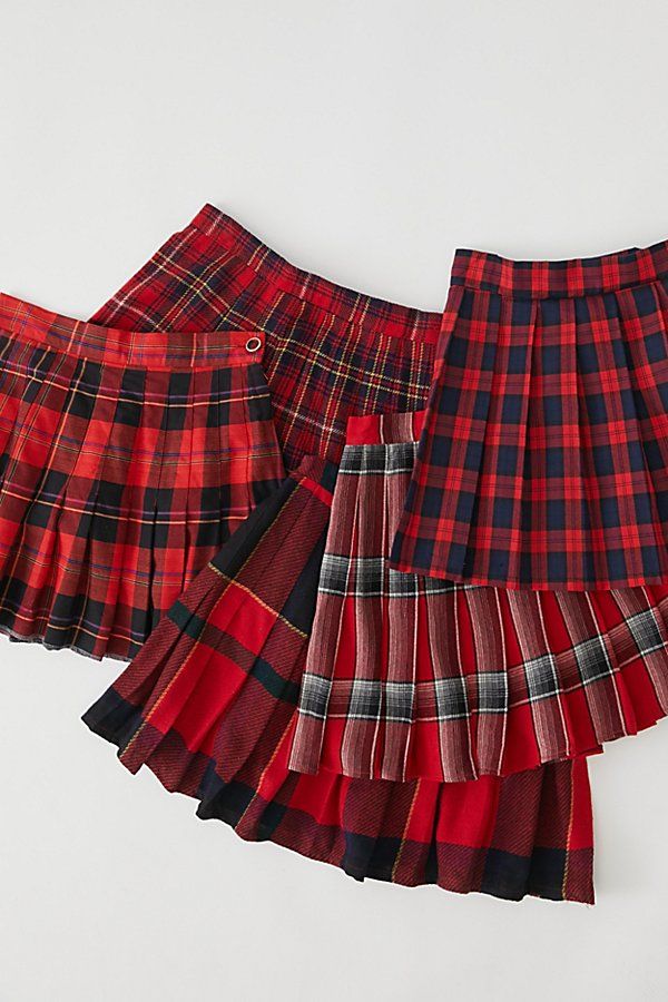 Urban Renewal Recycled Pleated Plaid Mini Skirt | Urban Outfitters (US and RoW)