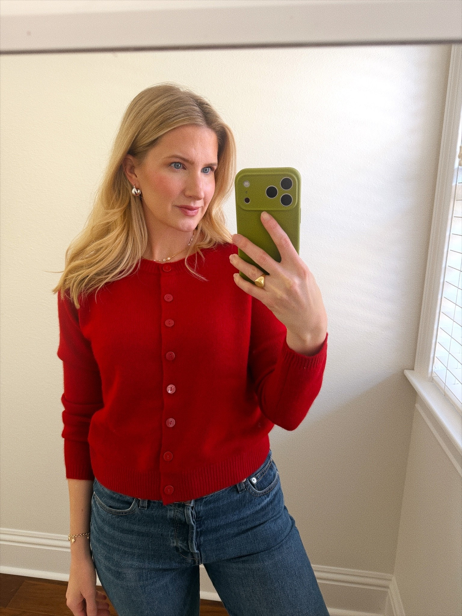 The perfect fall red!￼Shop my favorites below. (wearing a size small) #quincepartner @quince