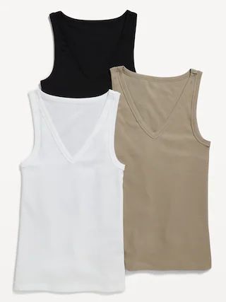 Slim-Fit First Layer Rib-Knit Tank Top 3-Pack for Women | Old Navy (US)