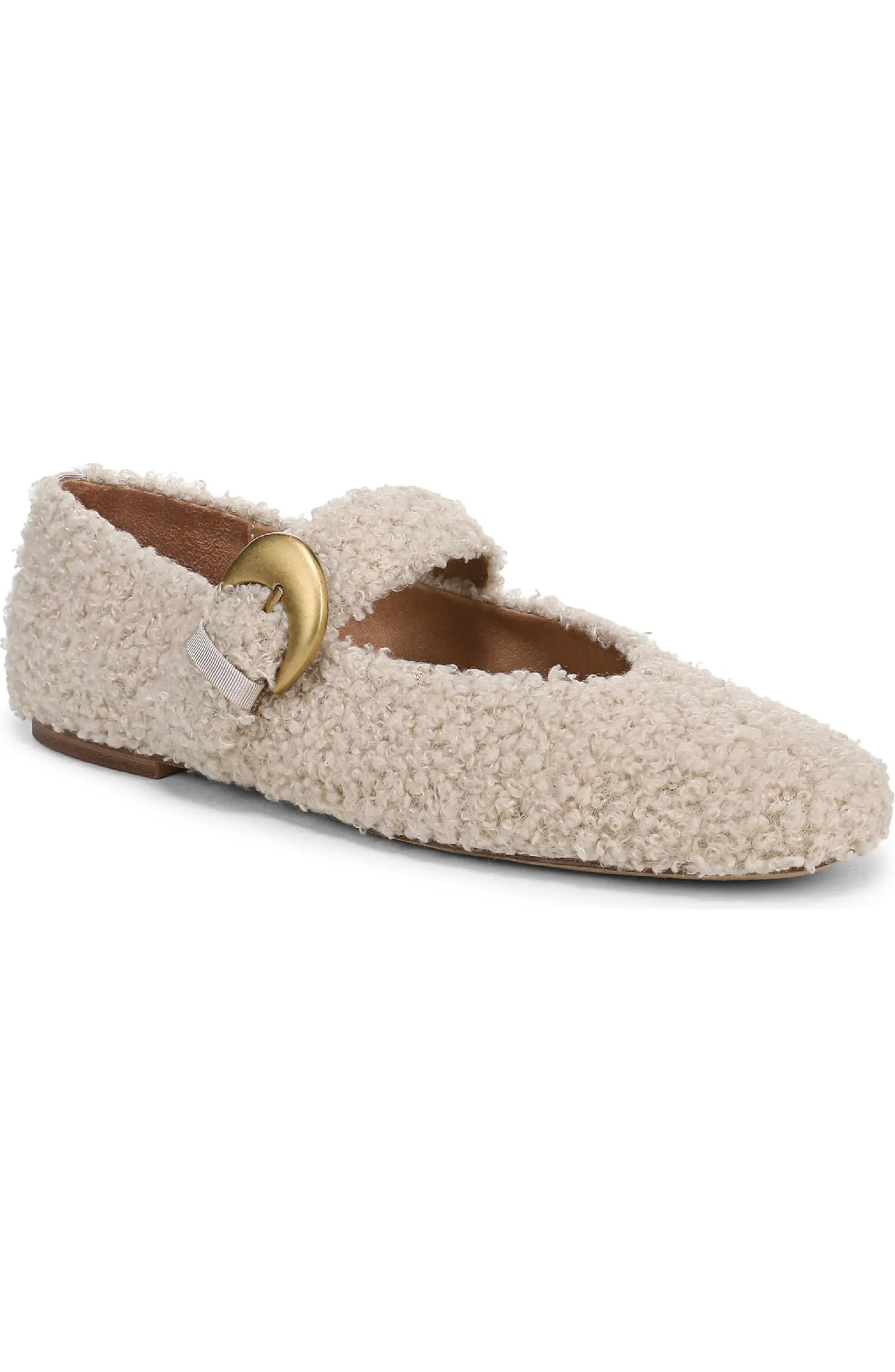 Bella Faux Shearling Mary Jane Flat (Women) | Nordstrom