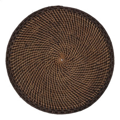 Saro Lifestyle Woven Rattan Table Mats (Set of 4), Brown, 15" Round | Target