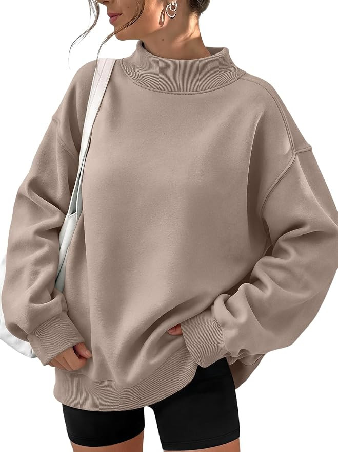 Trendy Queen Womens Mock Neck Sweatshirt Oversized Casual Fall Clothes 2026 | Amazon (US)