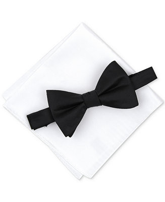 Men's Solid Texture Pocket Square and Bowtie, Created for Macy's | Macy's