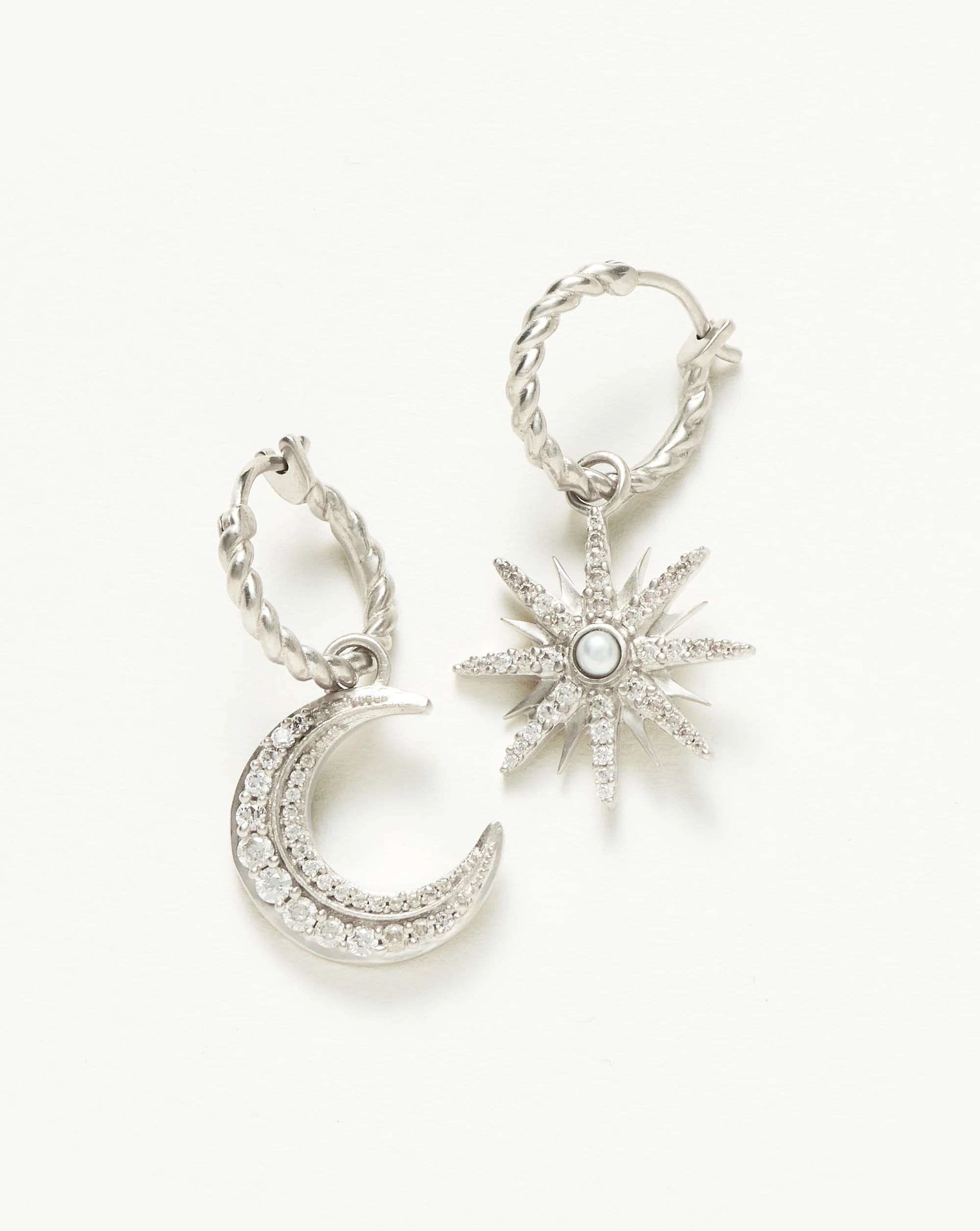 Harris Reed Moonlight Pearl Hoop Earrings | Silver Plated/Pearl | Missoma