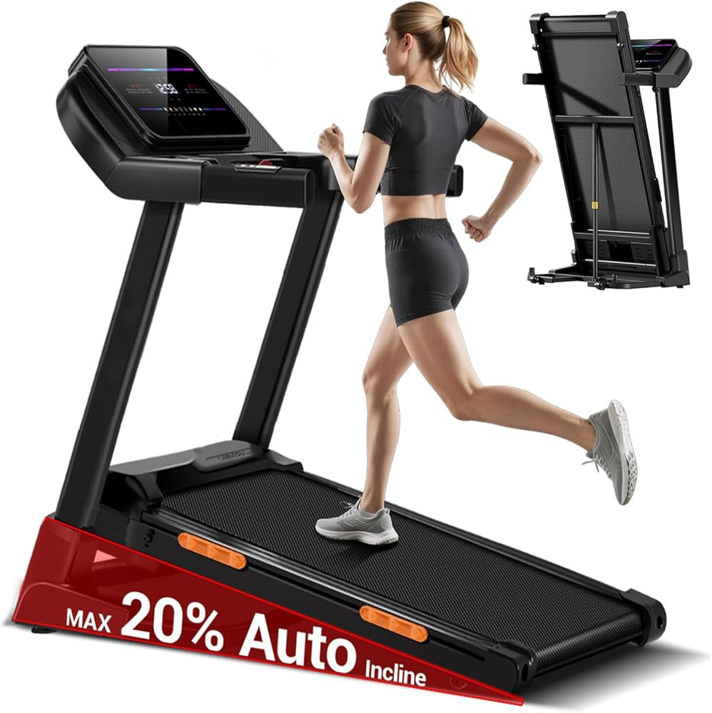 UMAY Fitness 2%-20% Auto Incline Foldable Treadmill, 4.0HP,400lb Capacity Handle Running Treadmil... | Amazon (US)