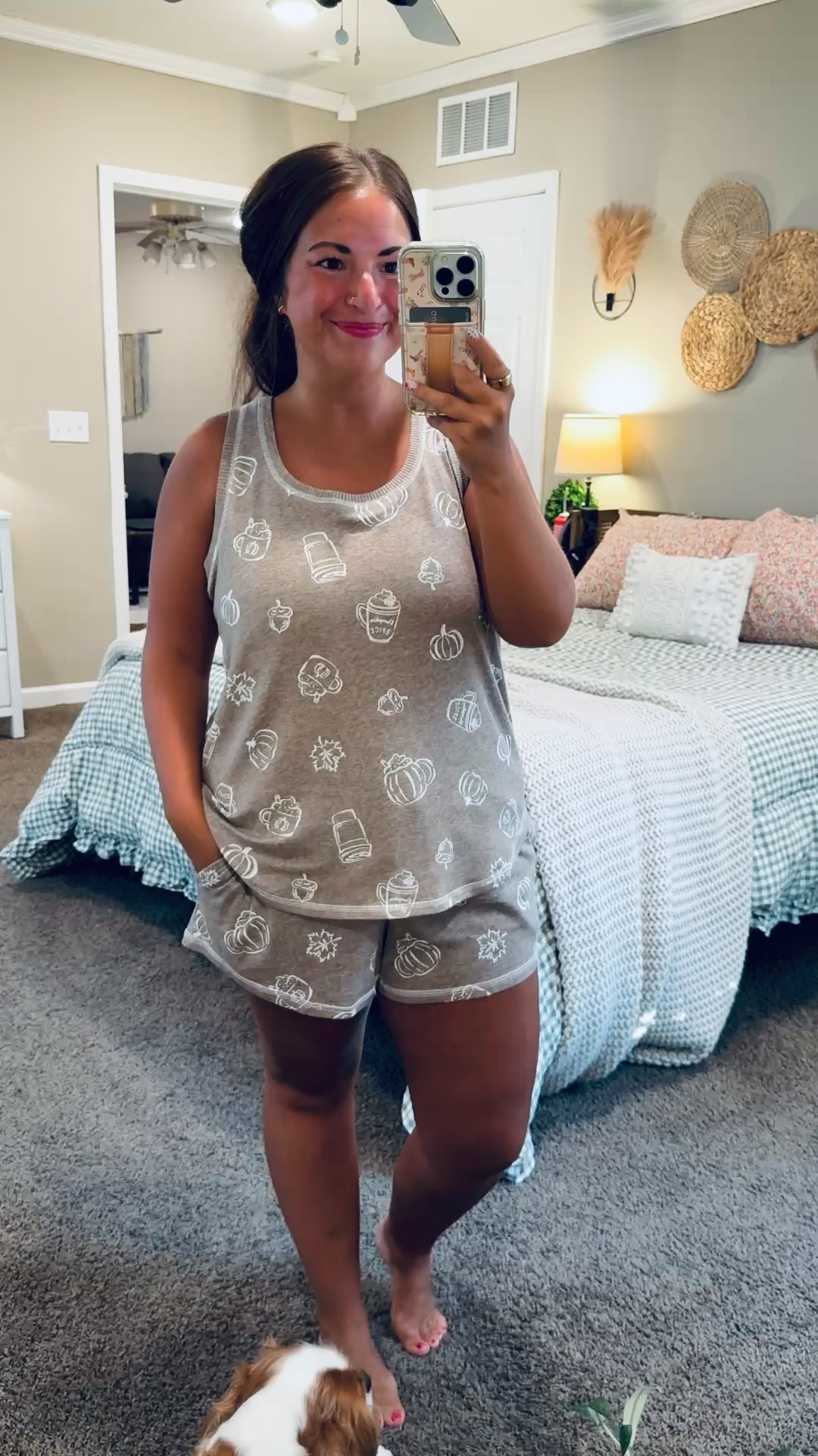 Pumpkin season has officially entered my pajama drawer! ☕️ This cozy fall set from Walmart is only $16.98 and perfect for slow mornings at home! 🍂🤎 These always go fast!!

pajama set: fits true to size // wearing a large 

 
