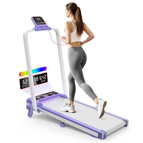 Folding Walking Pad with 15% Incline/RGB Light/Dual Screen Display, 3.5HP Treadmills for Home, Portable Walking Pad Treadmill with Handle Bar and 4 Adjustable Incline, 350lbs Capacity, Smart App | Amazon (US)