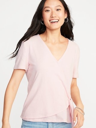 Textured Wrap-Front Side-Tie Top for Women | Old Navy US