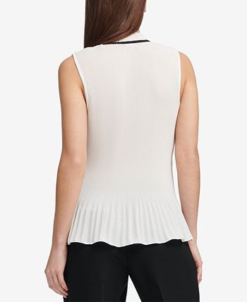 DKNY Tie-Neck Peplum Blouse    & Reviews - Tops - Women - Macy's | Macys (US)