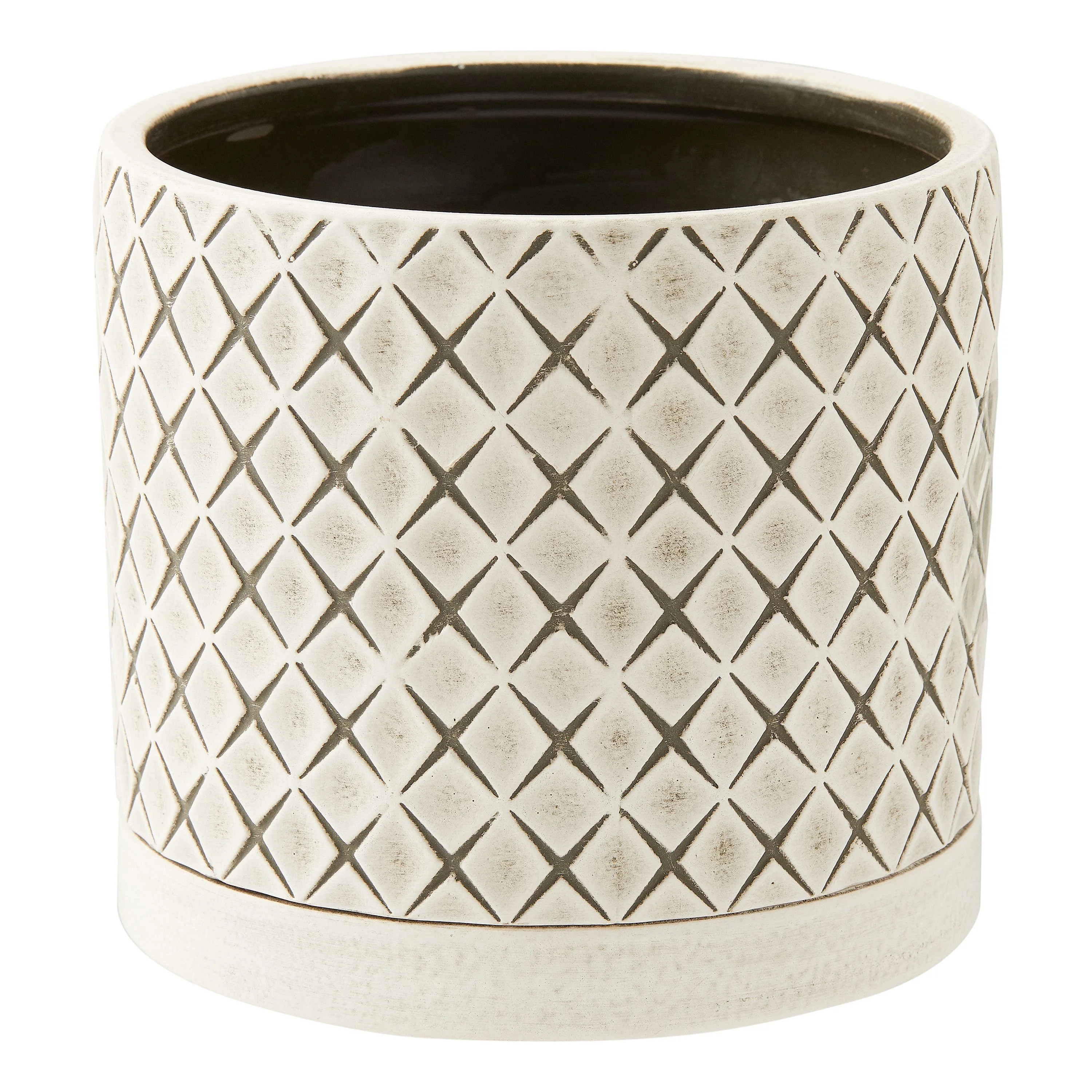 Better Homes & Gardens Ayda Ceramic Planter with Saucer, White, 6.25" | Walmart (US)