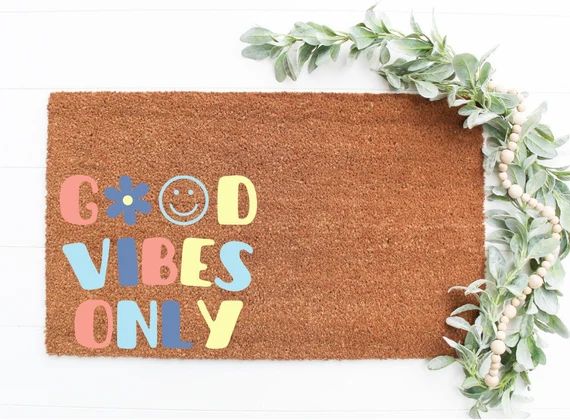 Good Vibes Only Doormat | Boho Doormat | Summer Doormat | Summer Decor | Boho Decor | Housewarmin... | Etsy (US)