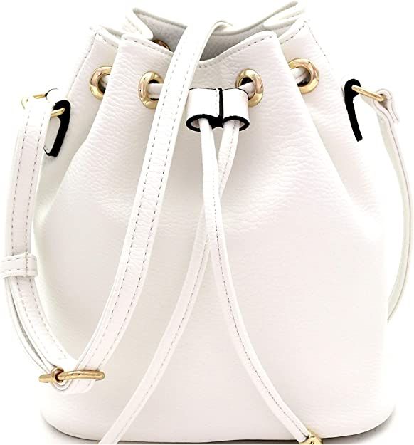 Trendeology Casual Soft PU Leather Drawstring Small 2 Way Bucket Shoulder Bag Crossbody | Amazon (US)