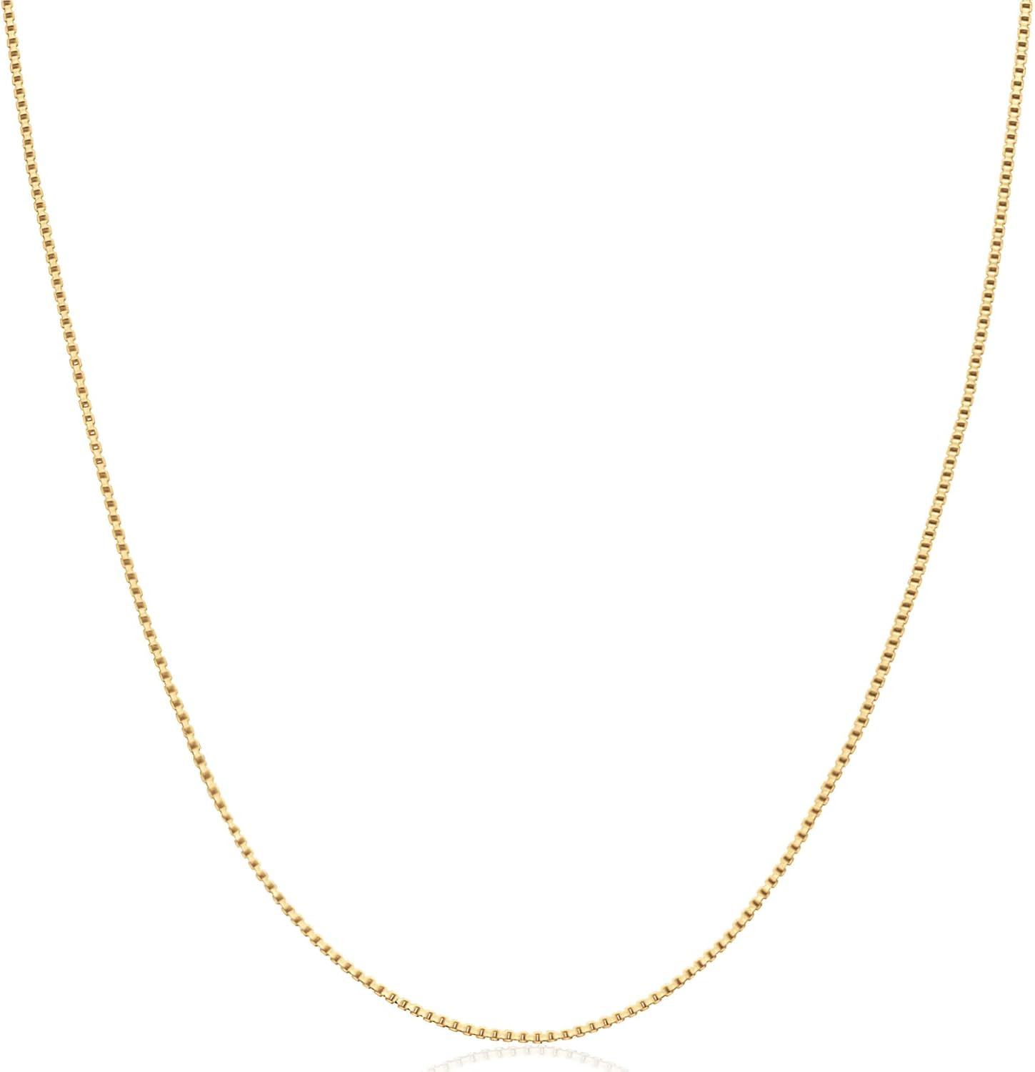 Amazon Collection Sterling Silver Thin Box Chain Necklace | Amazon (US)