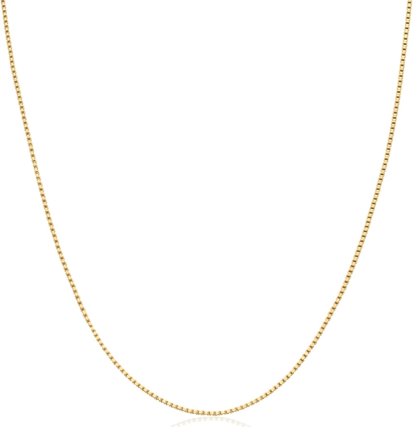 Amazon Collection Sterling Silver Thin Box Chain Necklace | Amazon (US)