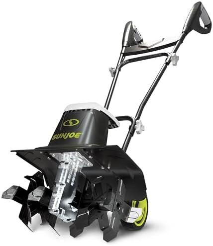 Sun Joe Corded Electric Garden Tiller & Cultivator with Steel Tines, 16", 13.5-Amp Motor - Heavy-... | Amazon (US)
