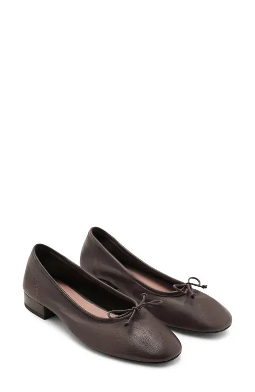 MANGO Baila Ballet Flat in Chocolate at Nordstrom, Size 9.5Us | Nordstrom