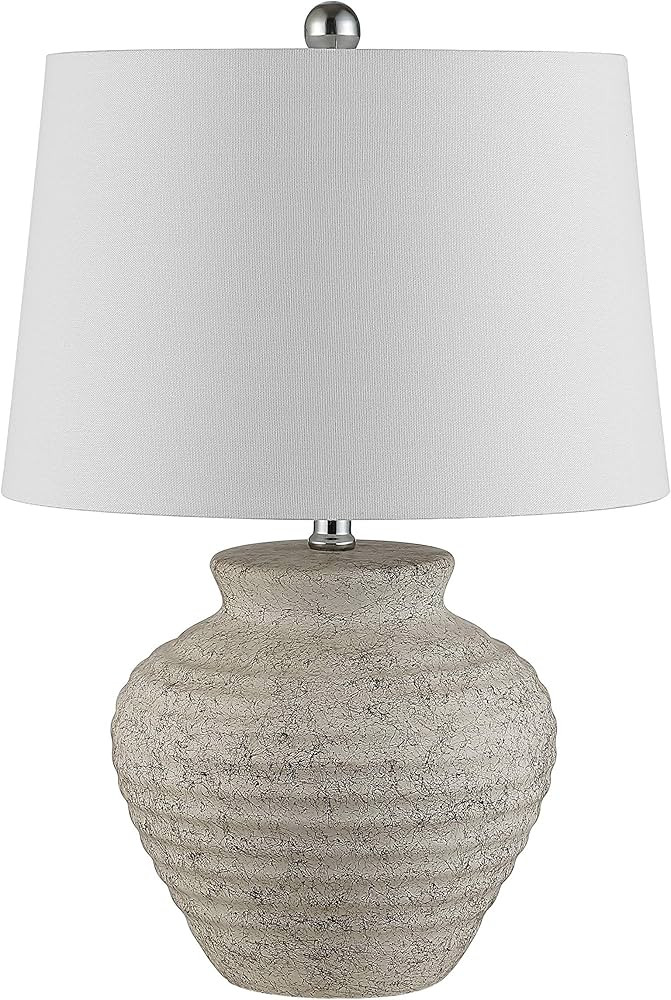 SAFAVIEH Lighting Collection Ledger Rustic Farmhouse Light Grey Ceramic 23-inch Bedroom Living Room  | Amazon (US)