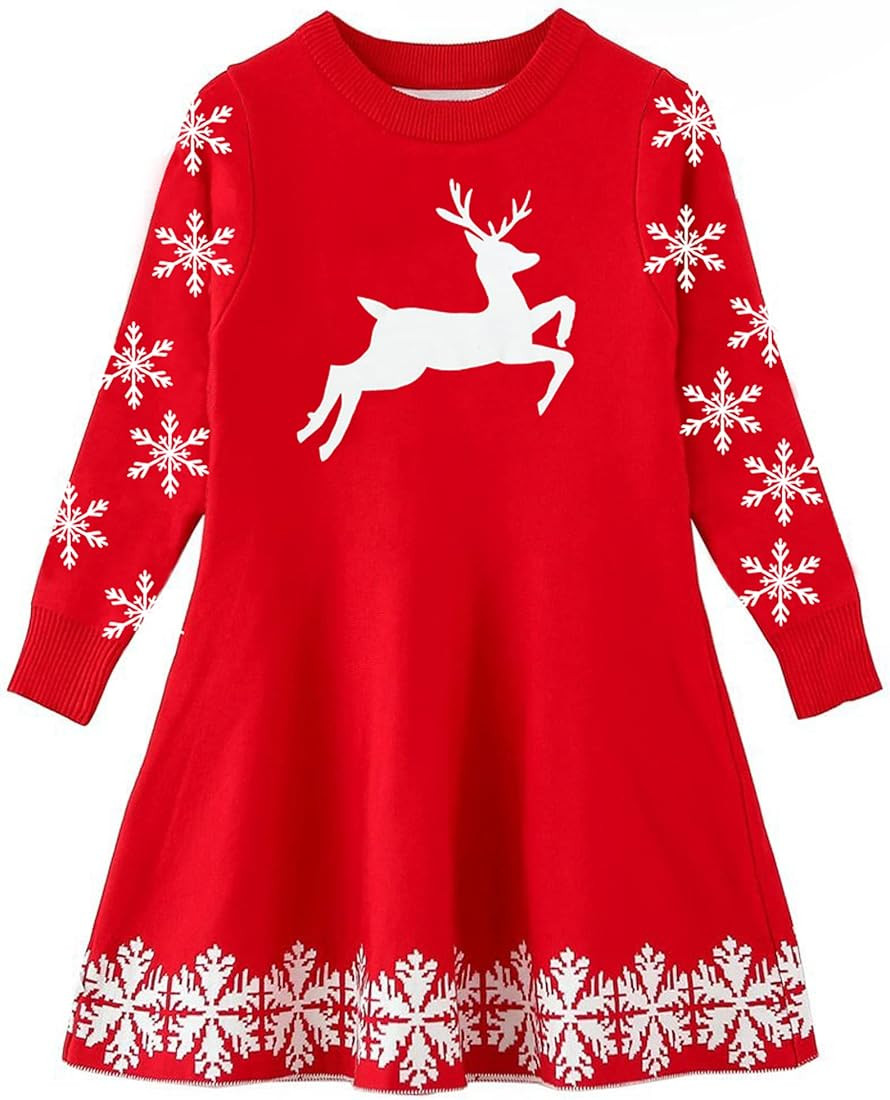 AIDEAONE Girls Christmas Jumper Dress | Amazon (UK)